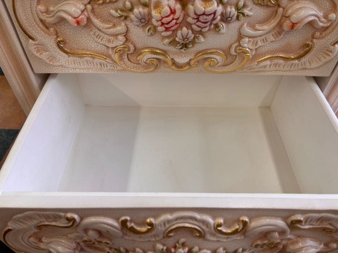 フレンチスタイル キャビネット 4段ロココ調