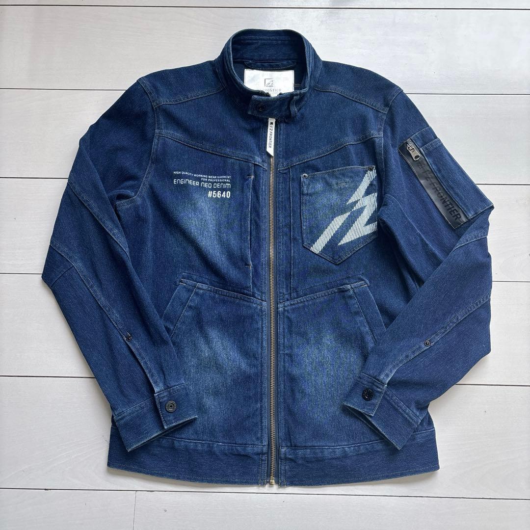 アイズフロンティア ストレッチデニム 作業服 上下セット M ウエスト73cm