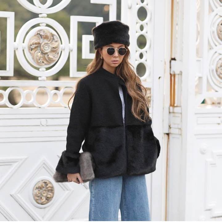 【未使用:room306Contemporary】ファーコート(黒)