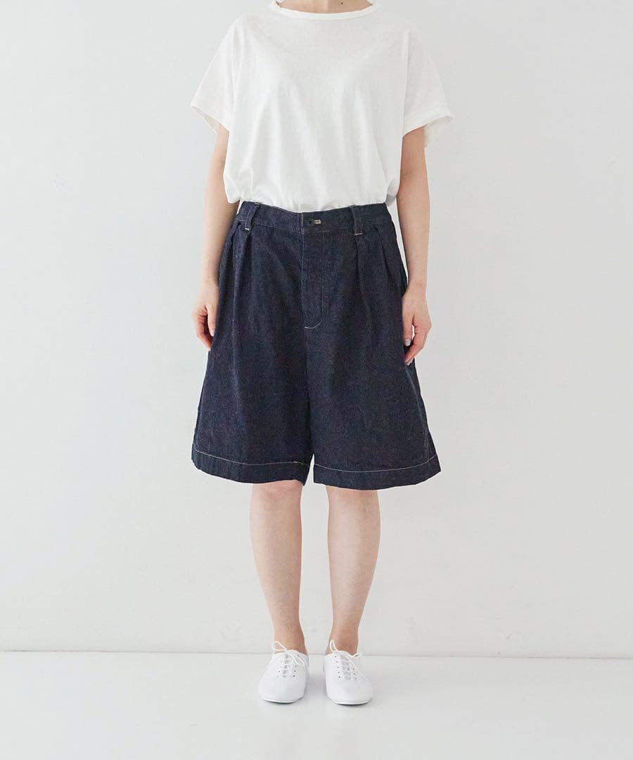 気まぐれセールUpcycleLinoBASIC デニム イージーショーツサイズ1