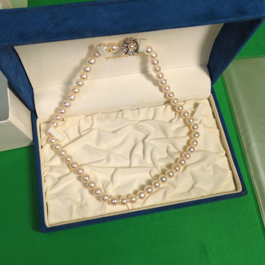 タサキ　田崎真珠　アコヤ　パール　ネックレス　シルバー　かなり傷汚れあり