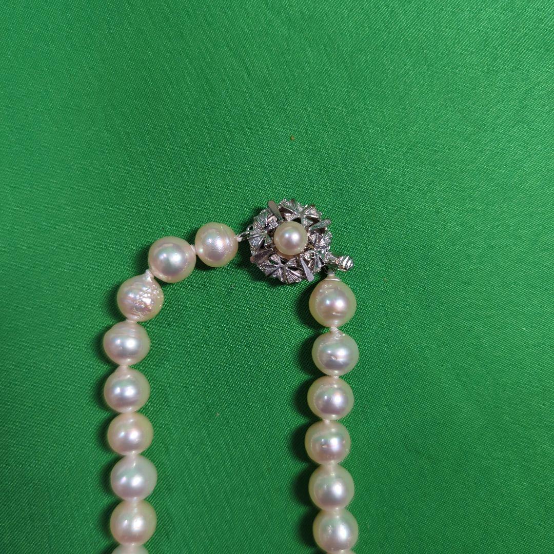 タサキ　田崎真珠　アコヤ　パール　ネックレス　シルバー　かなり傷汚れあり