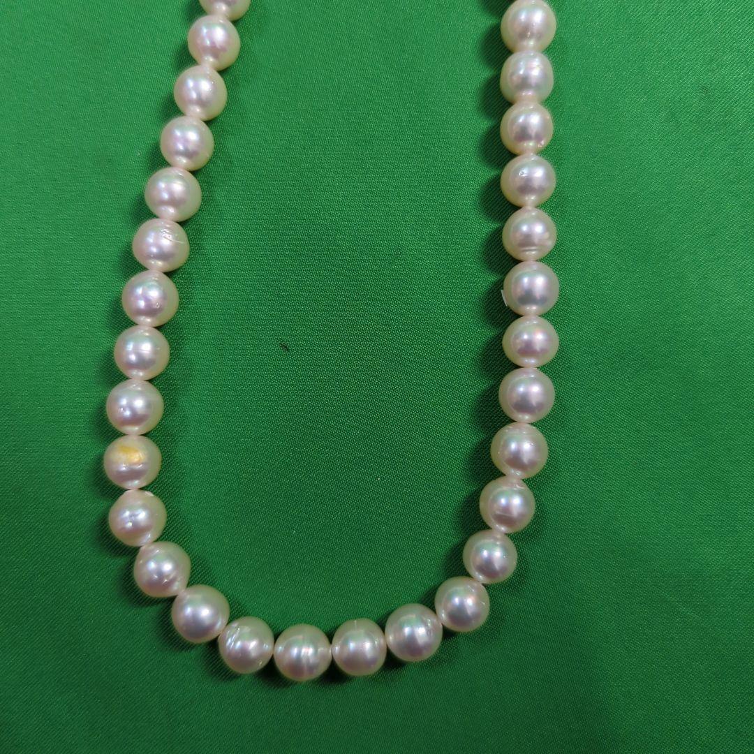 タサキ　田崎真珠　アコヤ　パール　ネックレス　シルバー　かなり傷汚れあり