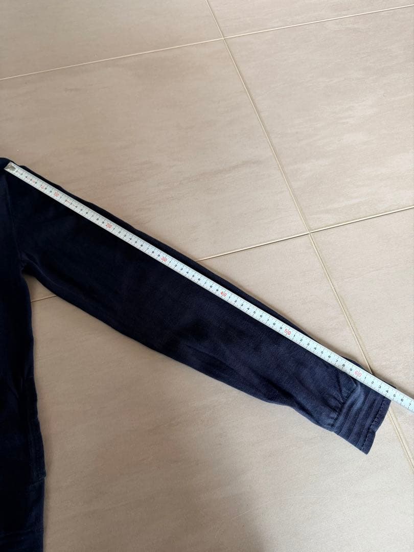 美品　CHANEL 薄手コットン素材　ネイビー フード付きパーカー