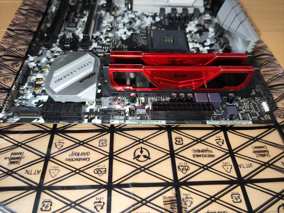 B450M Steel Legend+DDR4 2400 16GBメモリーセット