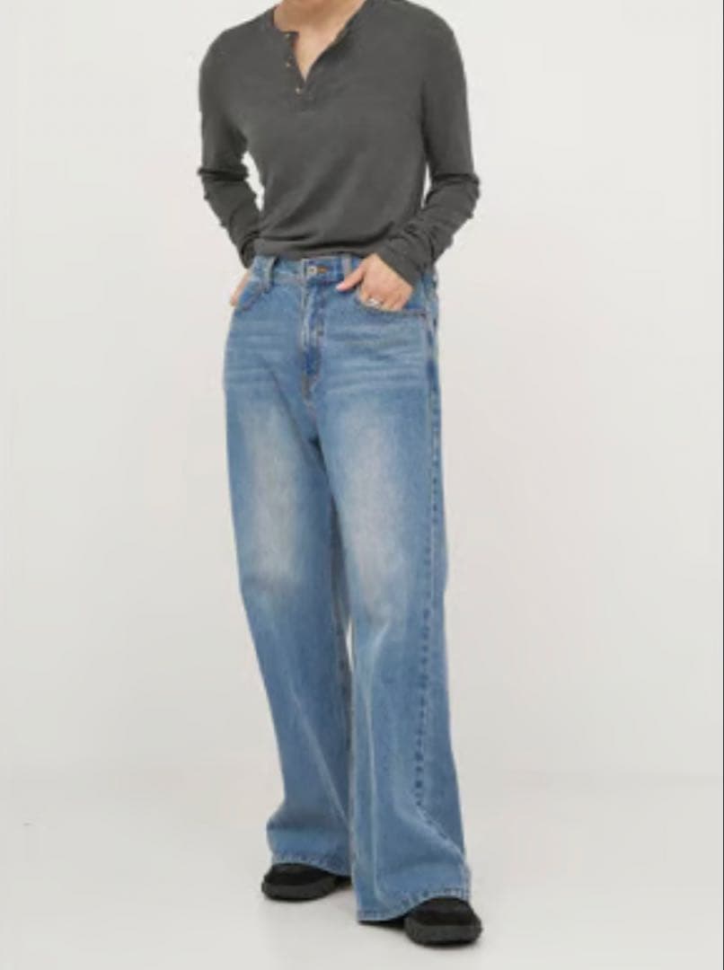 YENN イエン HENRY NECK LONG TEE ブラック