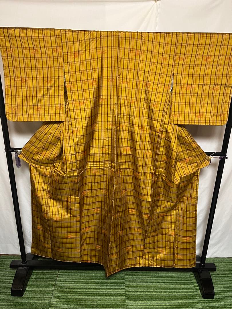 【国宝品】●東京都伝統工芸品●【黄八丈】●カリヤス●天然染料●紬●着物●