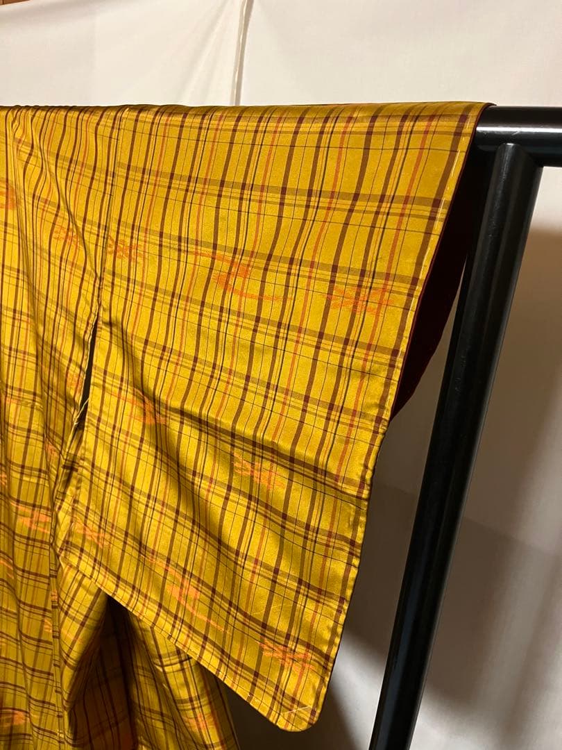 【国宝品】●東京都伝統工芸品●【黄八丈】●カリヤス●天然染料●紬●着物●