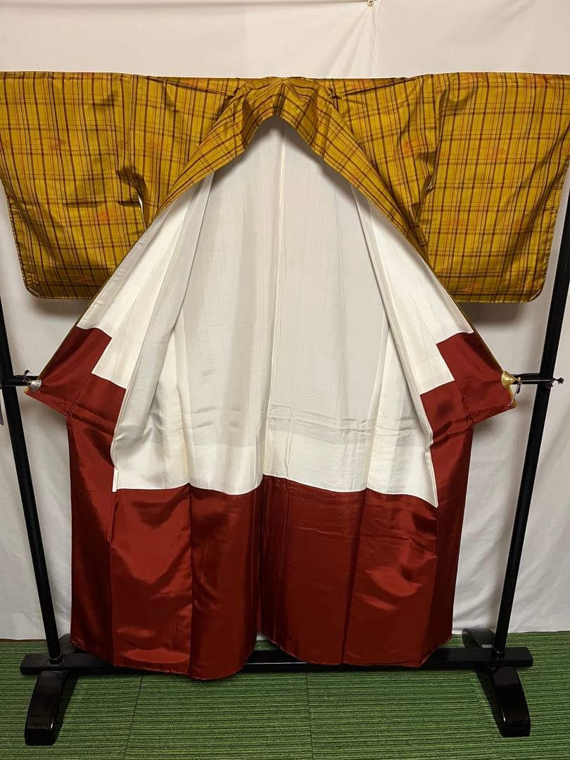 【国宝品】●東京都伝統工芸品●【黄八丈】●カリヤス●天然染料●紬●着物●