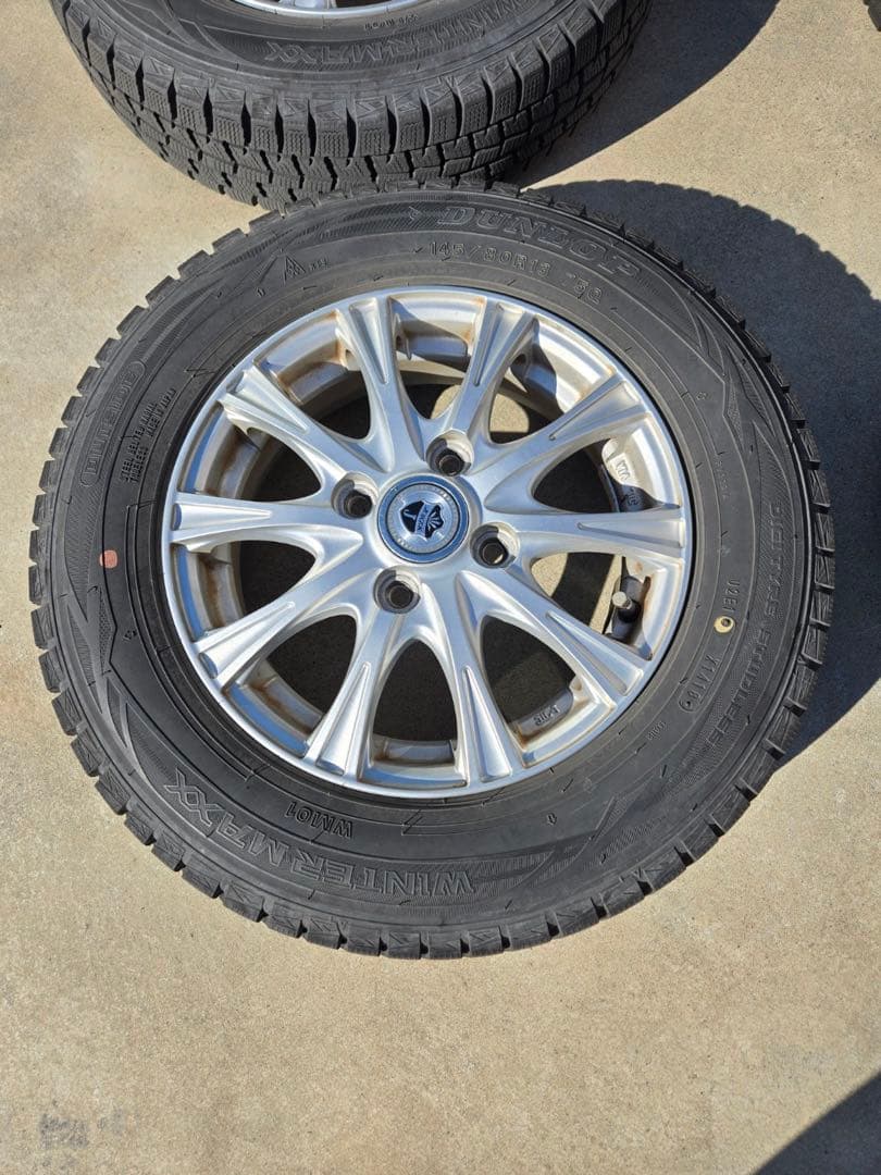 145/80R13 スタッドレス 4本 ダンロップ アルミホイール付き