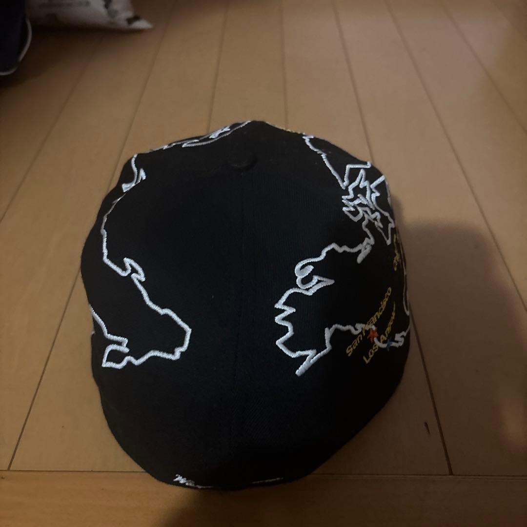 Supreme 地図刺繍 ベースボールキャップ 黒
