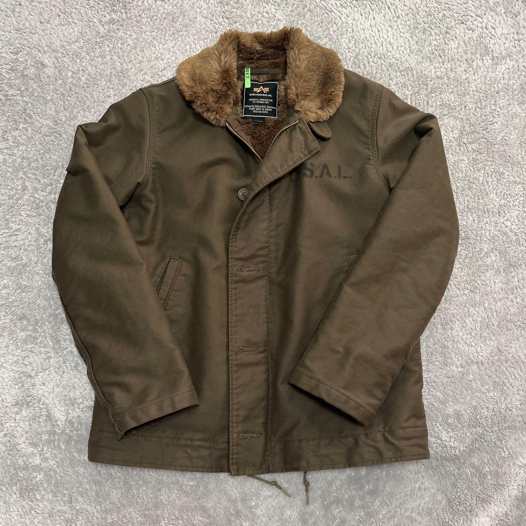 【クリーニング済み】ALPHA INDUSTRIES デッキジャケットsizeL