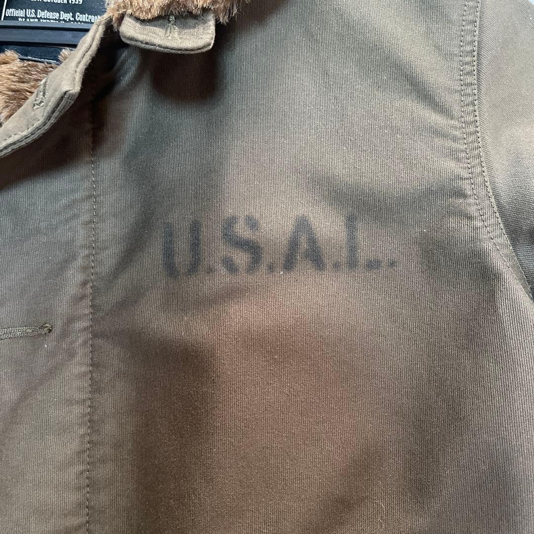 【クリーニング済み】ALPHA INDUSTRIES デッキジャケットsizeL