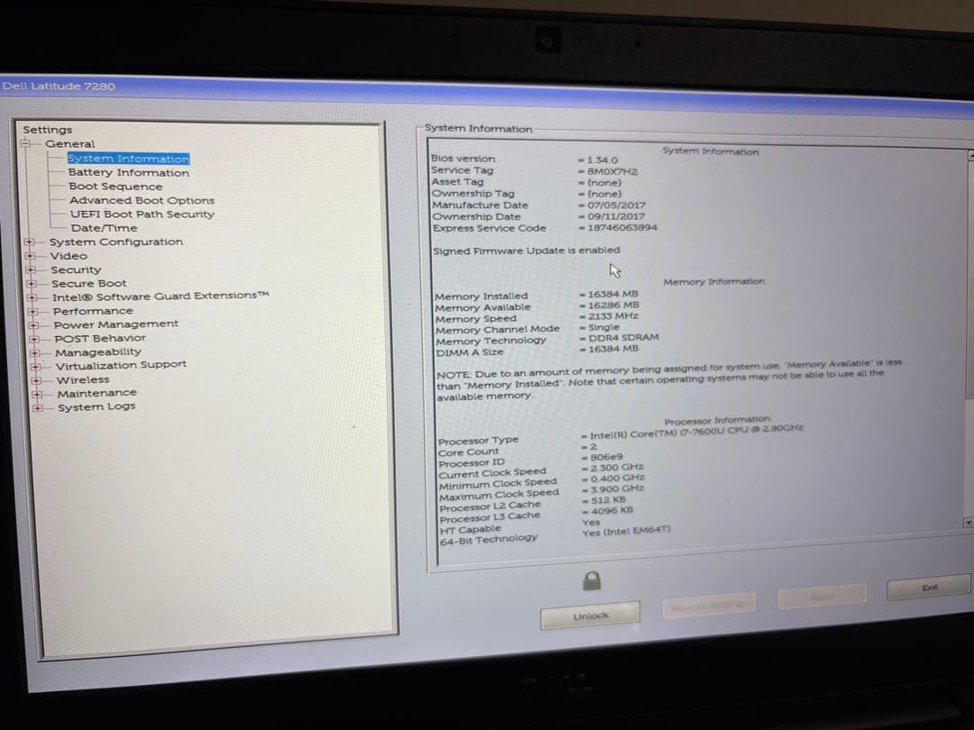 ジャンク品 ノートPC Dell Latitude 7280
