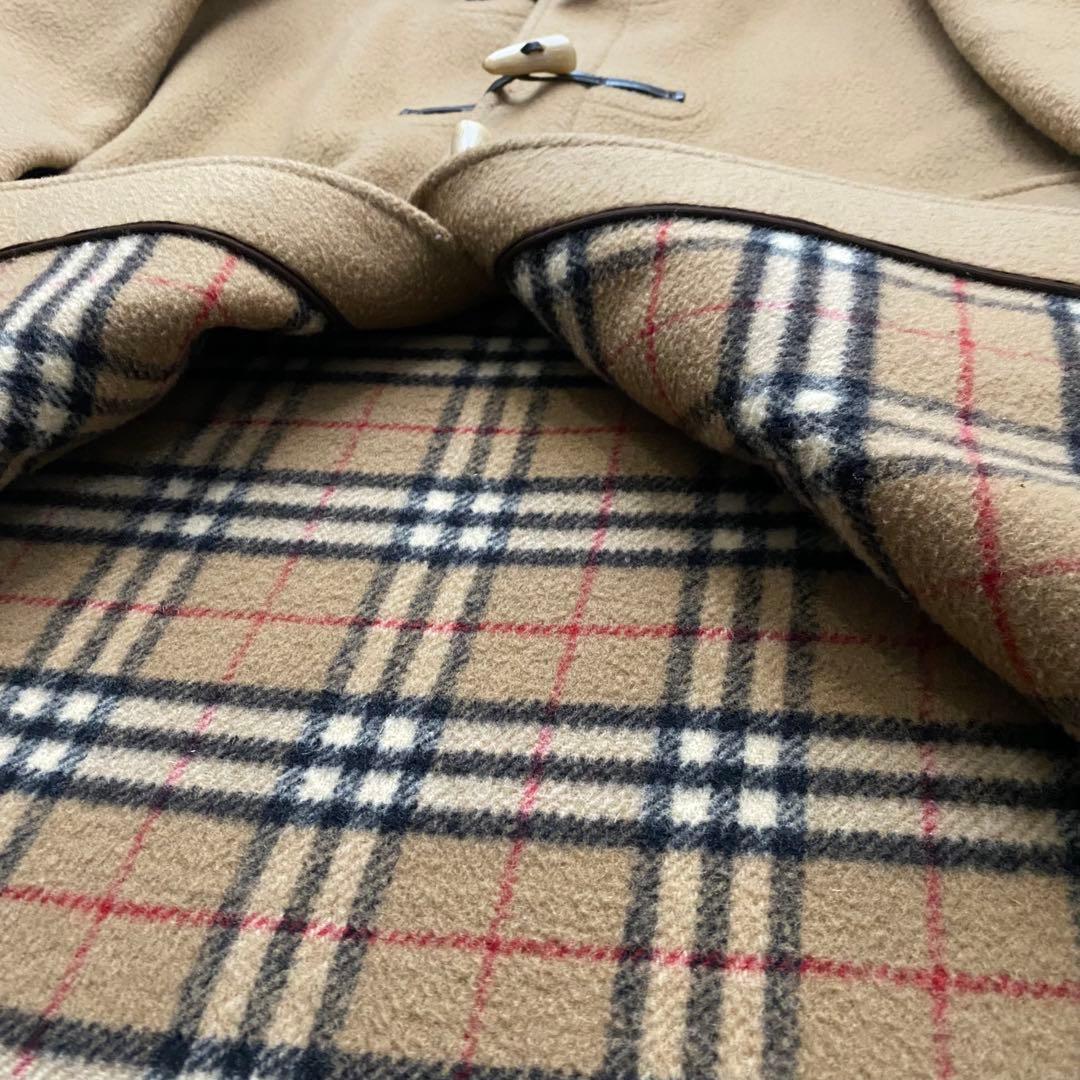 【美品】 バーバリーズ ダッフルコート ノバチェック フーディ キャメル ロング