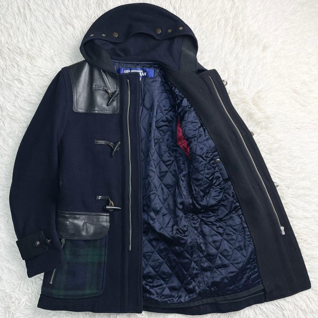 COMME des GARCONS MAN 11AW レザー切替 ダッフルコート