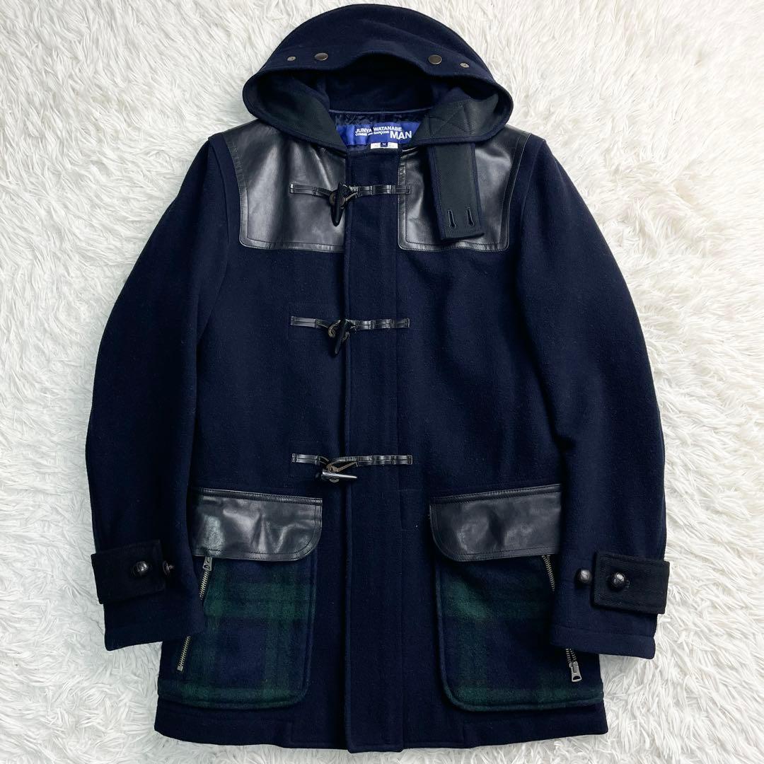 COMME des GARCONS MAN 11AW レザー切替 ダッフルコート