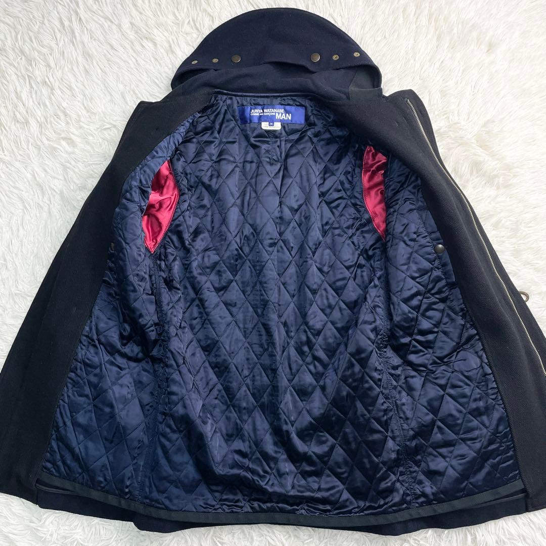COMME des GARCONS MAN 11AW レザー切替 ダッフルコート