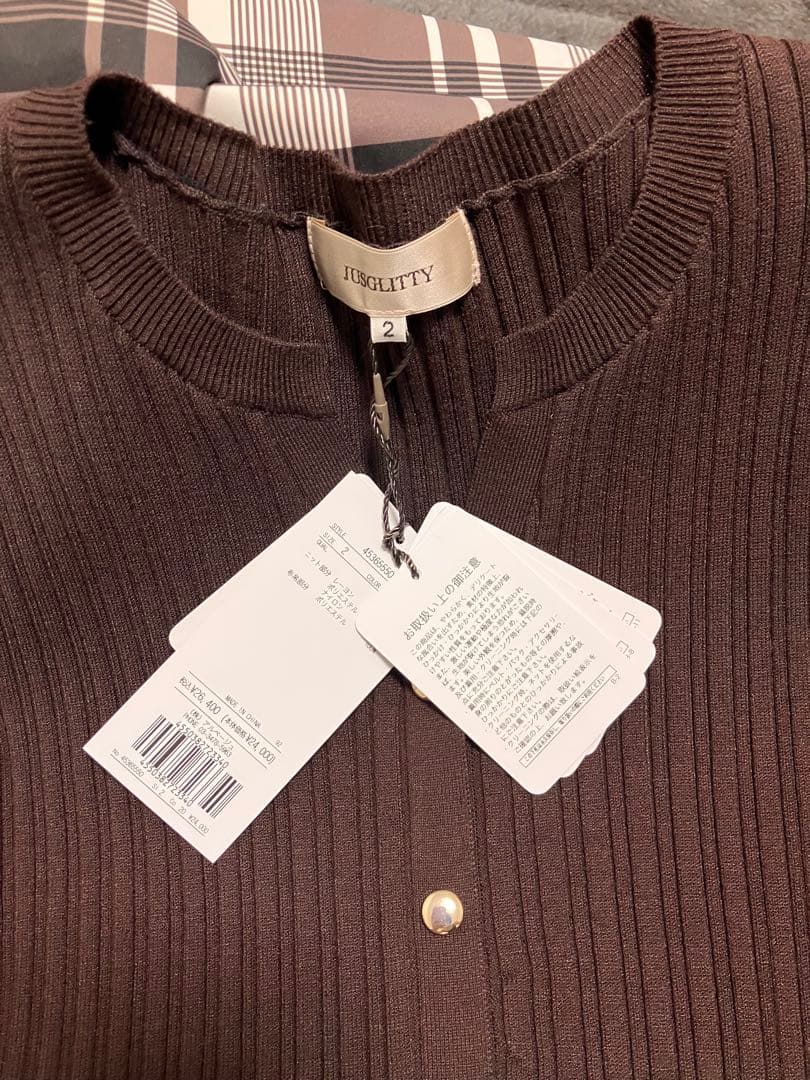 専用JUSGLITTY 長袖チェックスカートドッキングワンピース　新品未使用