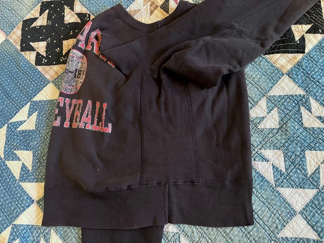 に*ま様 オリジナル80sビンテージリバースウィーブ激レアブラック⭐︎後付ツート