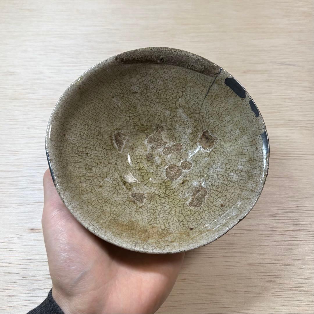 古瀬戸 灰釉 平茶碗 室町時代 茶碗 山茶碗 古美術 骨董 古美濃 古常滑 志野