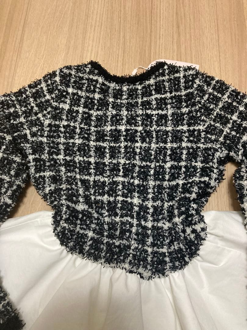 Darich ボリュームフリルツイードニットミニワンピース ブラック Ｆ