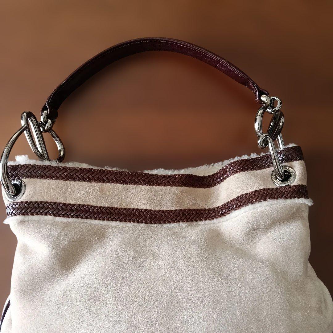 LOEWE　素敵なムートンのオシャレバック　メタルロゴ　2/8まで