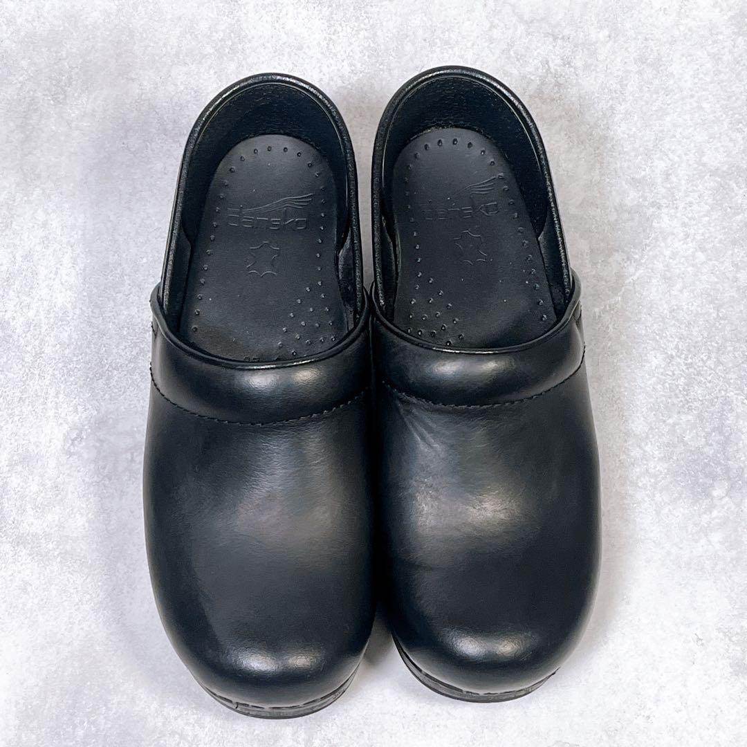 ☆美品☆【ダンスコ】サボサンダル (37) プロフェッショナル 厚底 レザー　黒