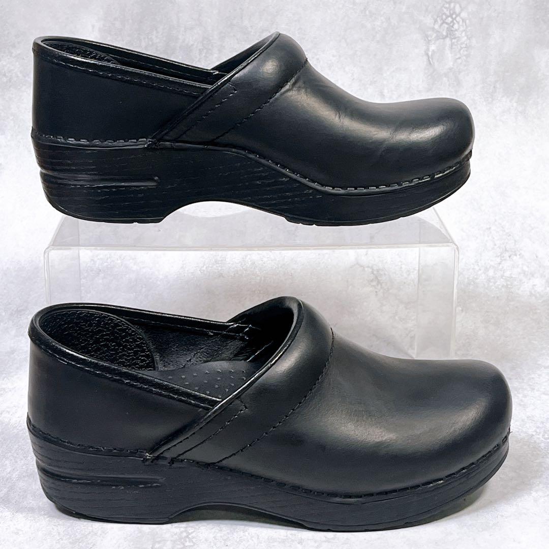 ☆美品☆【ダンスコ】サボサンダル (37) プロフェッショナル 厚底 レザー　黒