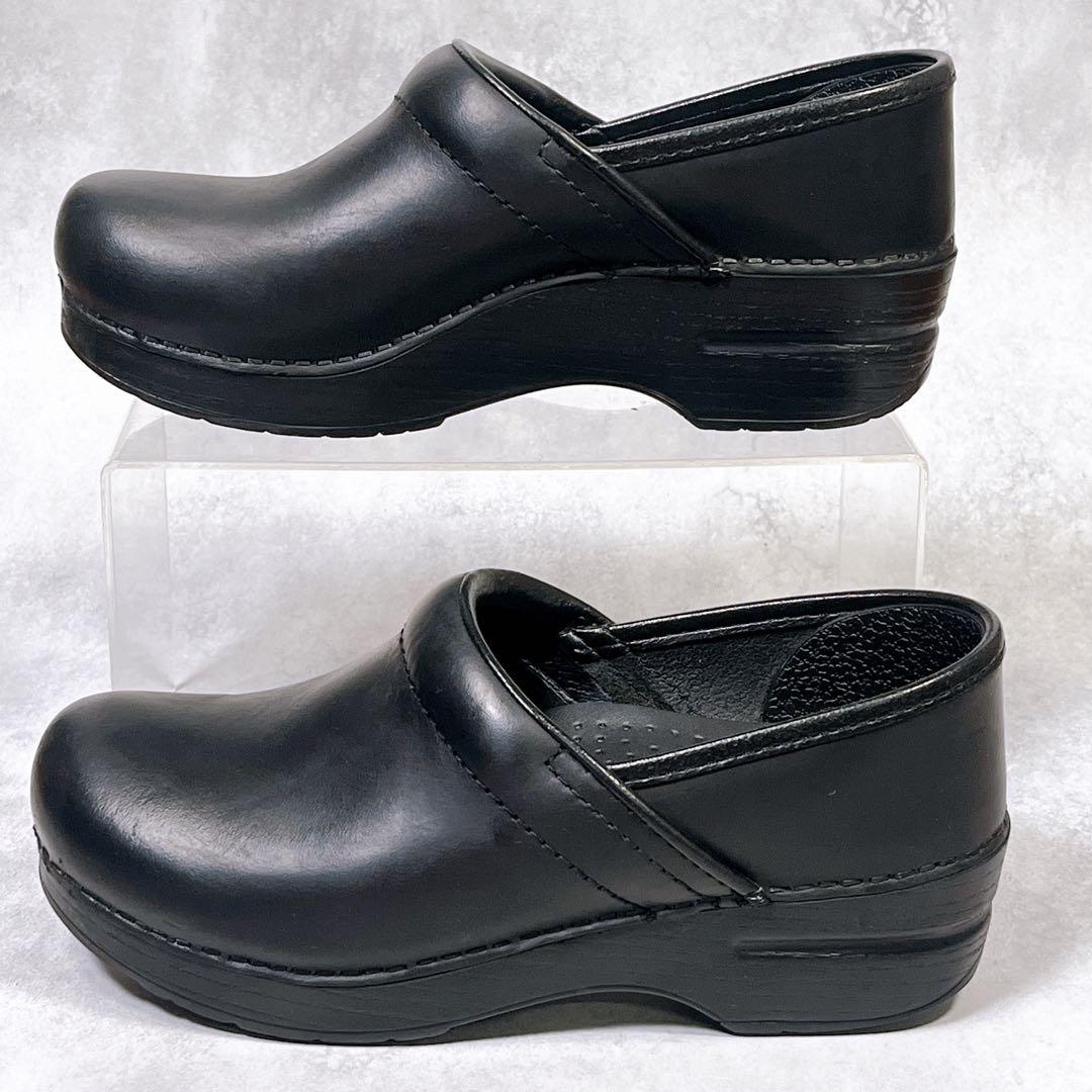 ☆美品☆【ダンスコ】サボサンダル (37) プロフェッショナル 厚底 レザー　黒