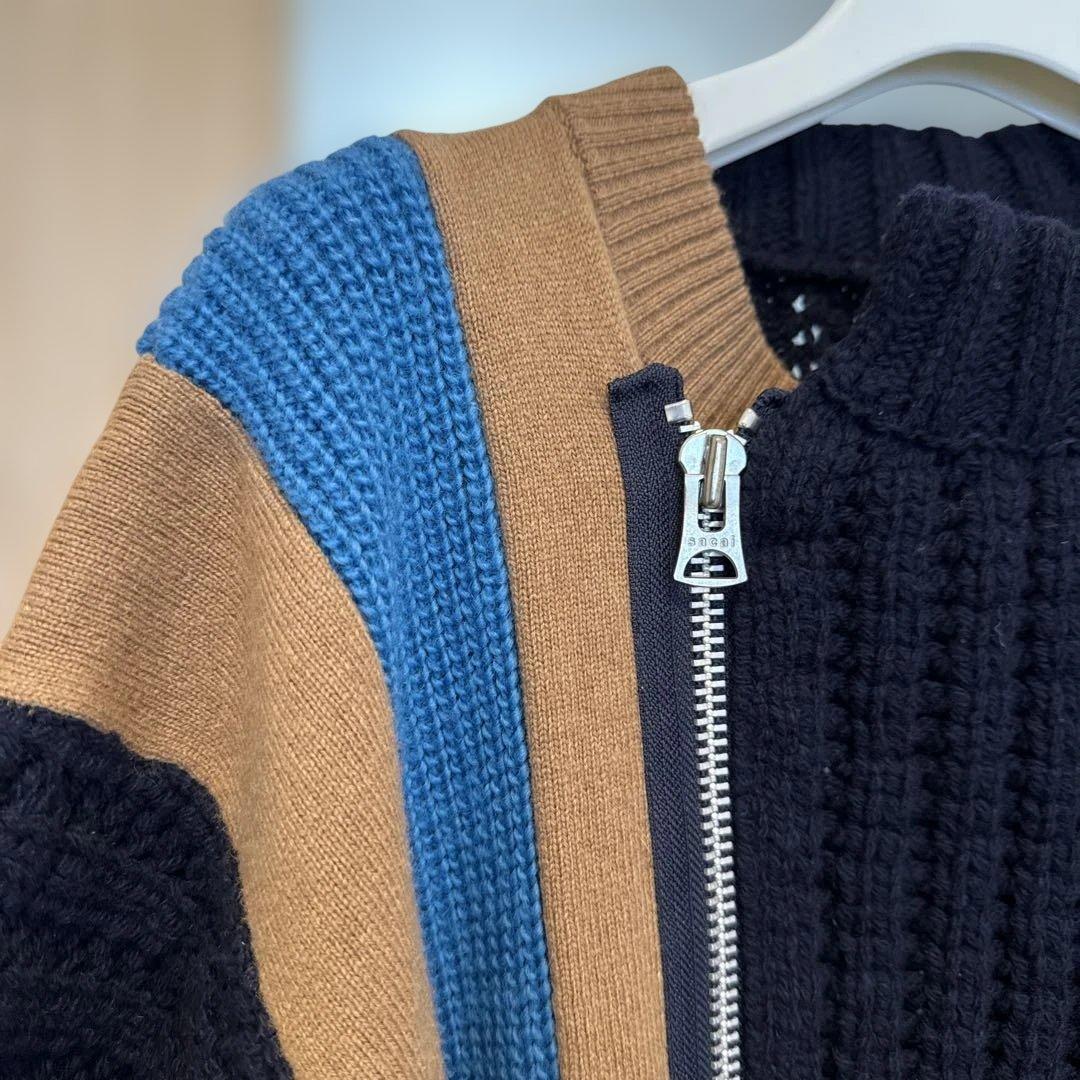 sacai 20AW ジップアップウールニットブルゾン サイズ3