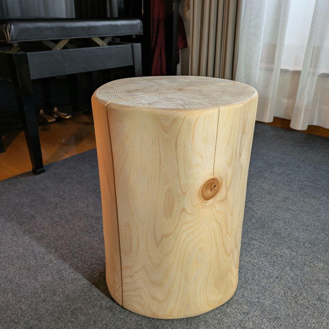 天然ヒバ　丸太　椅子　スツール　テーブル　高さ約40.5㎝