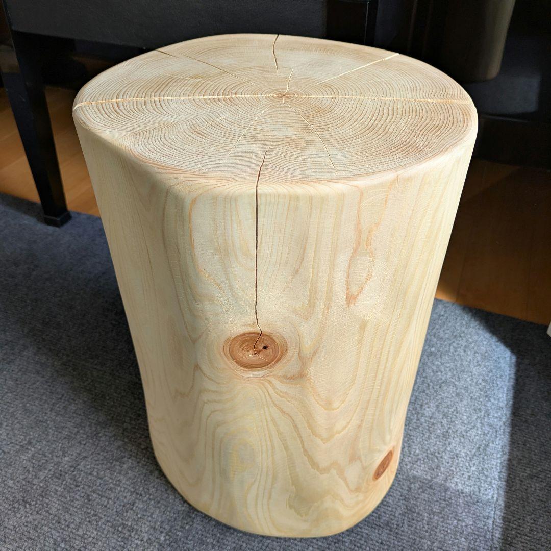 天然ヒバ　丸太　椅子　スツール　テーブル　高さ約40.5㎝