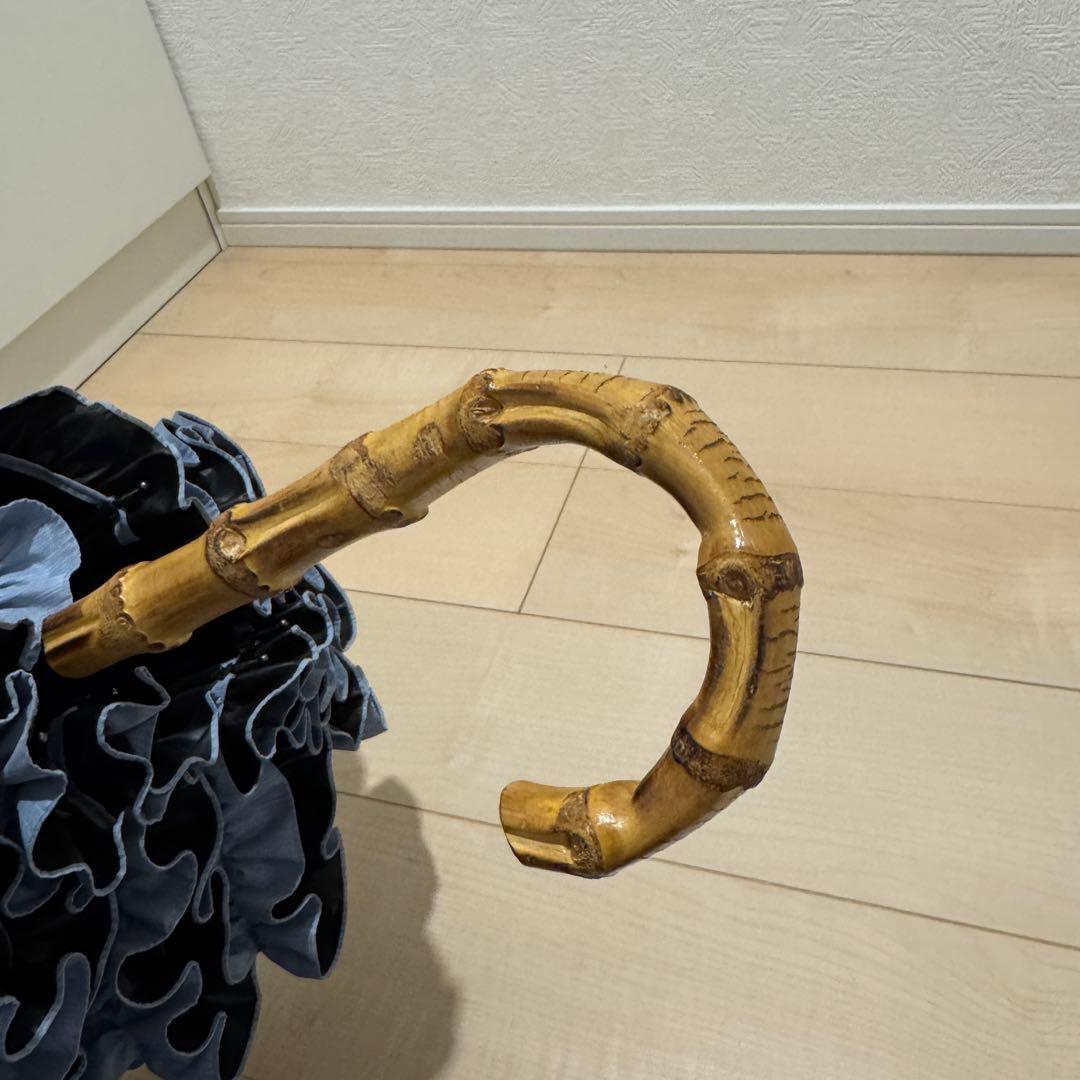 サンバリア100 フリル ブルー 長傘Mサイズ