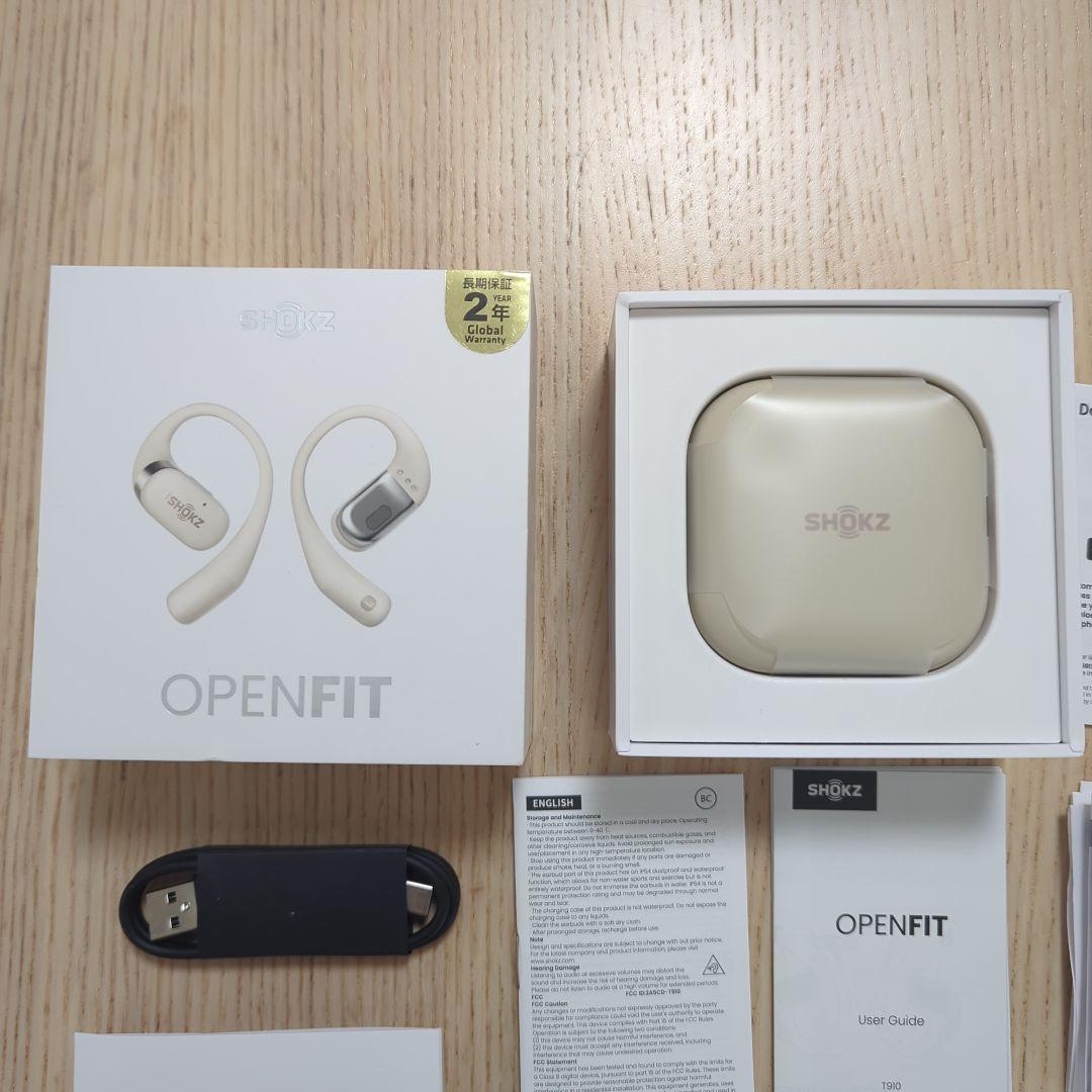 SHOKZ OPENFIT ワイヤレスイヤホン アイボリー