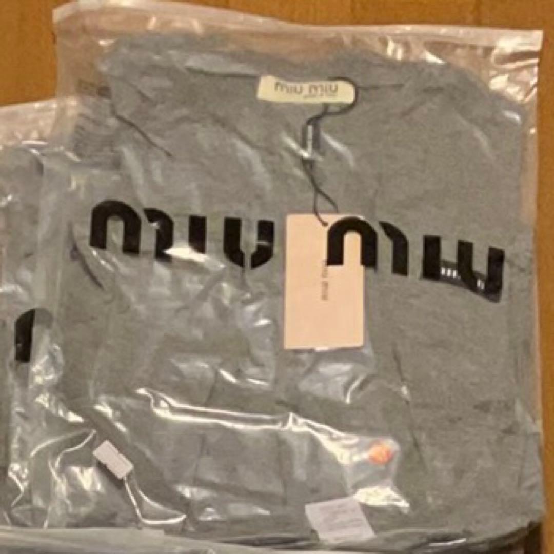 a.sama♡シアーロンT グレー丸首左胸ロゴ　Mサイズ