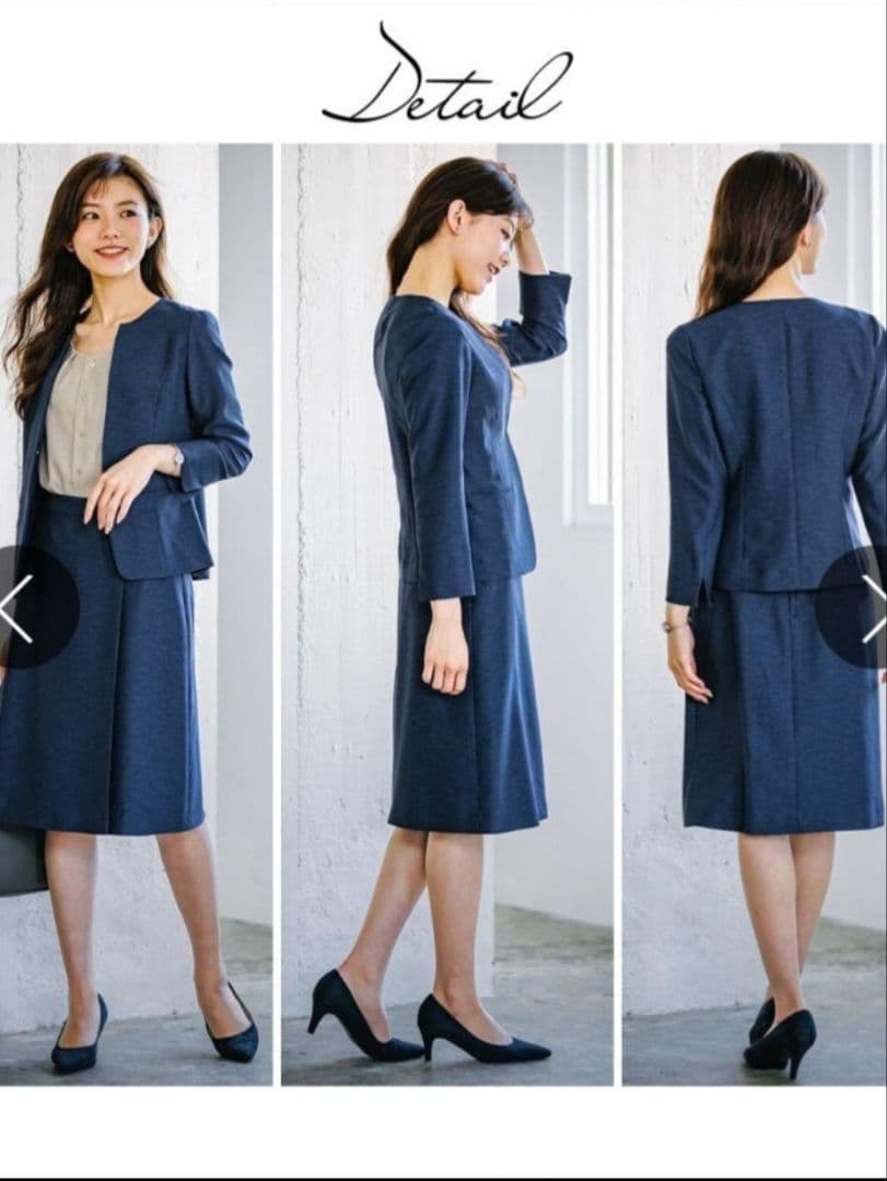 【ほぼ新品】nissen 真夏 接触冷感 スカートスーツ M ストレッチ 洗える