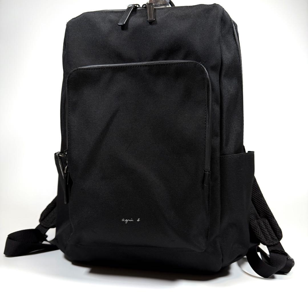 【極美品】【現行】アニエスベー　リュック　ナイロン　ブラック　メンズ　レディース