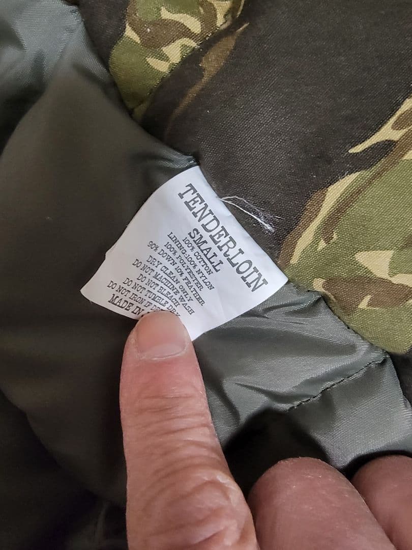 TENDERLOIN 迷彩柄フード付きジャケット Sサイズ、ハンターダウン