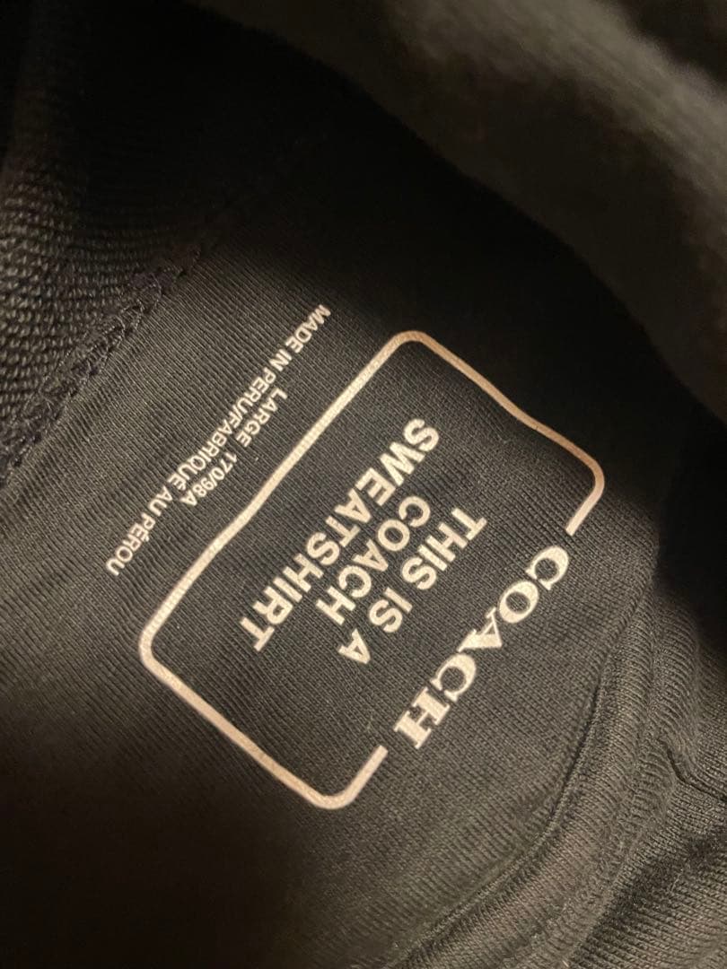 今だけ値下げしてみます。COACH ブラック パーカー ロゴプリント