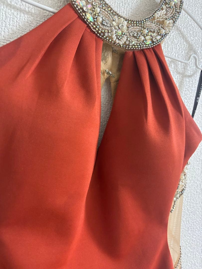 AngelR オレンジビジュー装飾キャバドレス