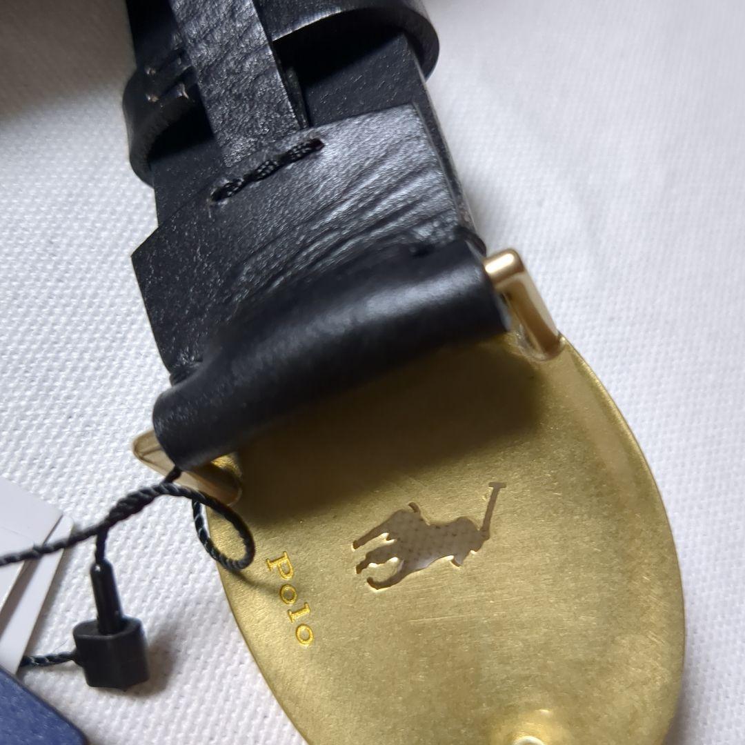 新品 POLO RALPH LAUREN オーバルバックル カーフスキン ベルト