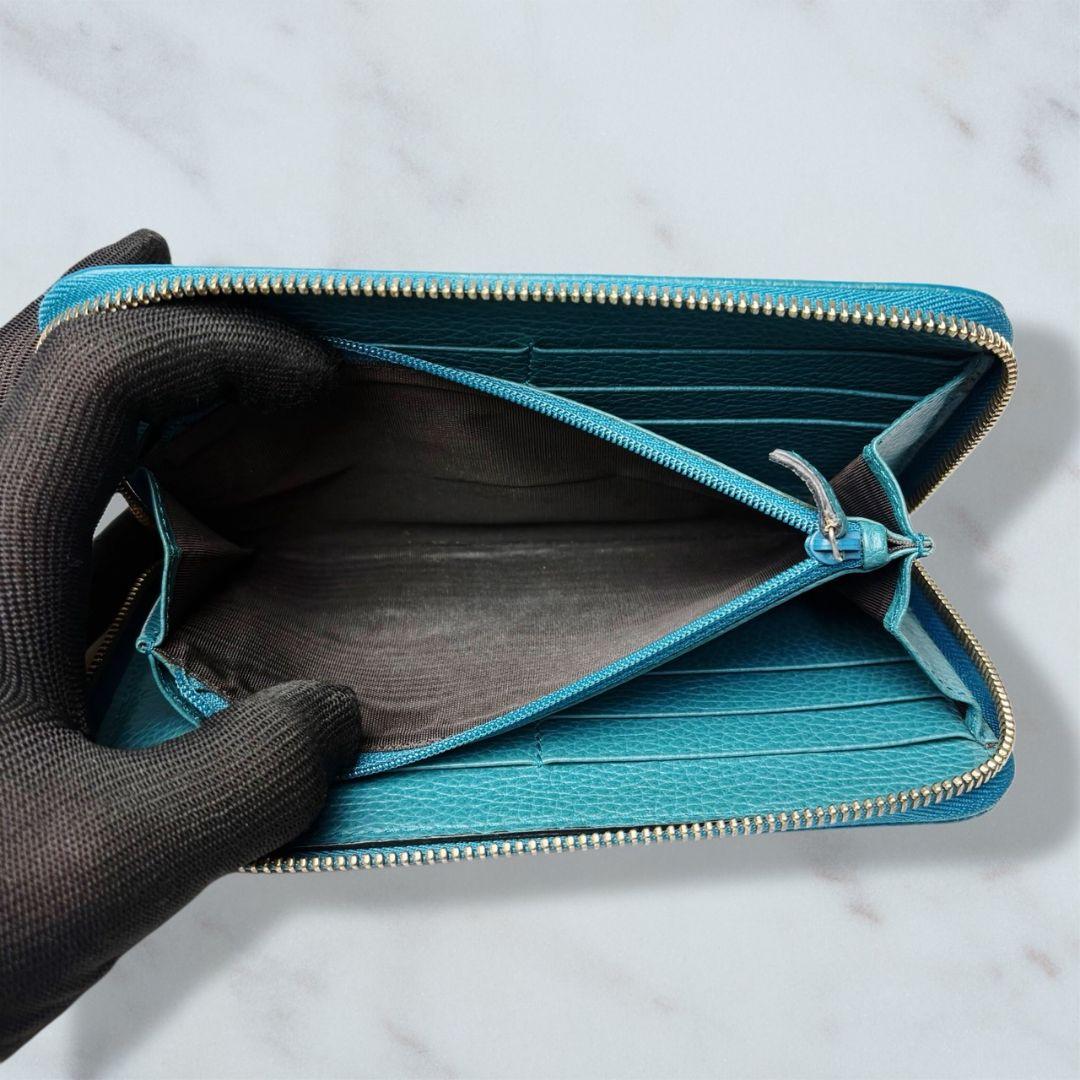 01 美品 GUCCI 長財布 ラウンドファスナー GG柄 o9