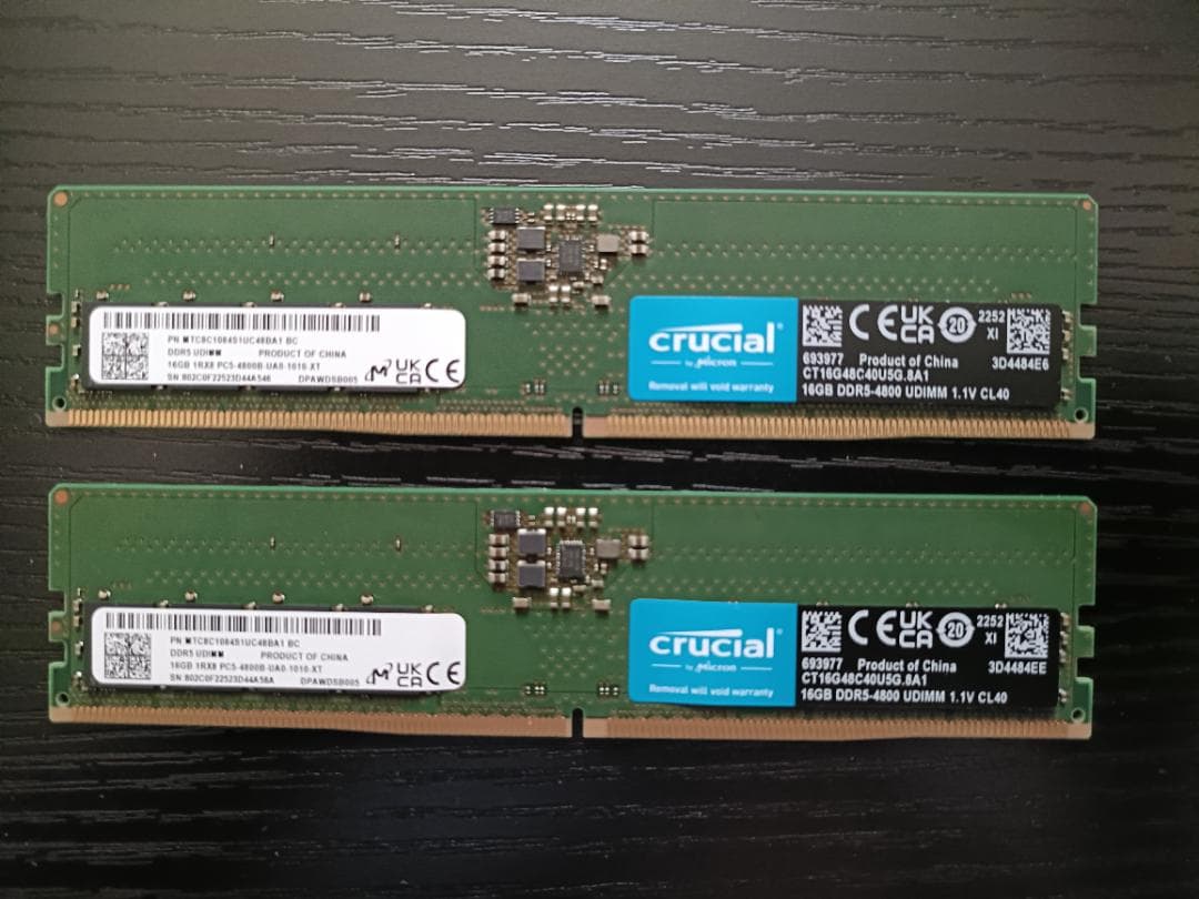 Crucial デスクPC用メモリ DDR5-4800 32GB（16GB2枚）