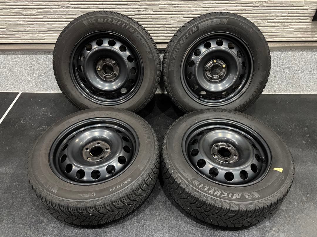 埼玉より【ベルランゴ】純正スチールホイール スタッドレスタイヤセット