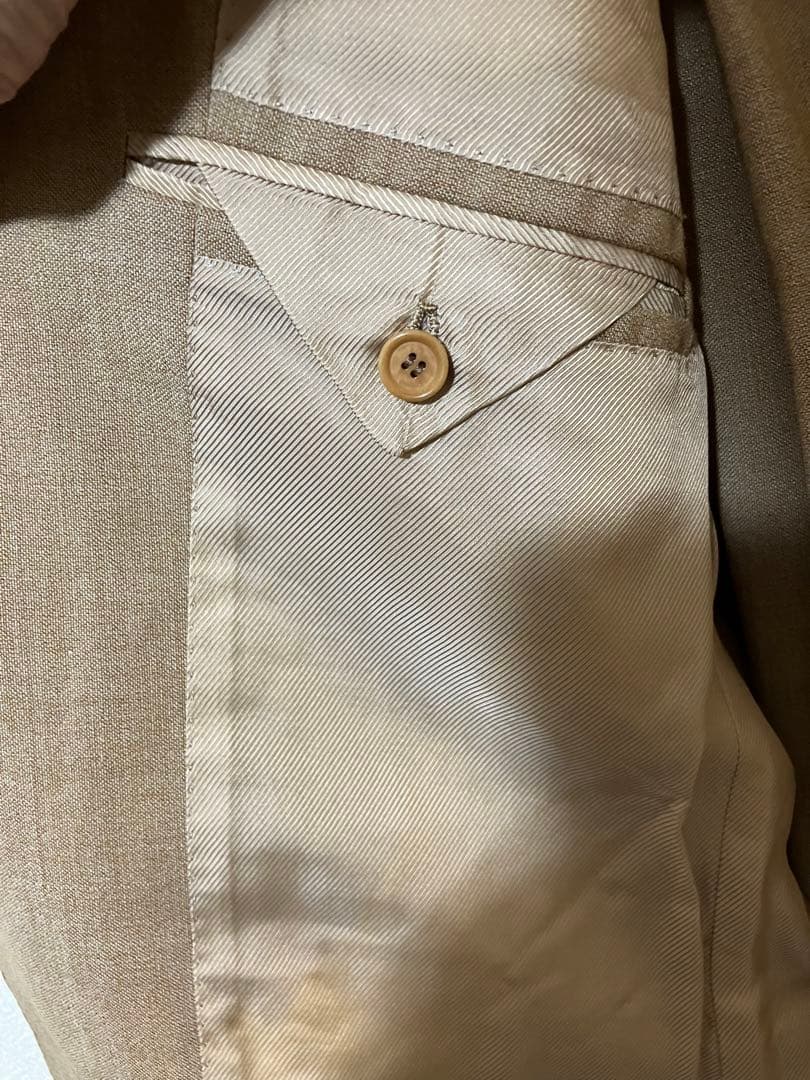 最終値下げ・美品・サルトリア アットリーニ 高級紳士服サンドベージュ柄イタリア製