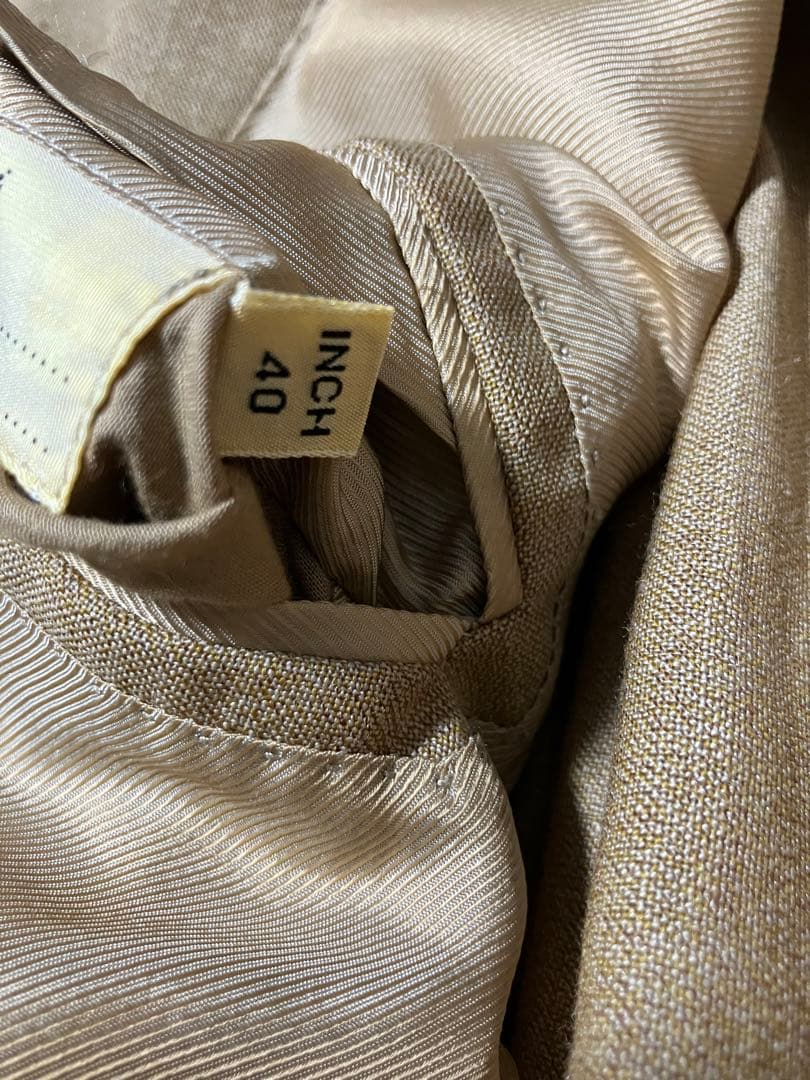 最終値下げ・美品・サルトリア アットリーニ 高級紳士服サンドベージュ柄イタリア製