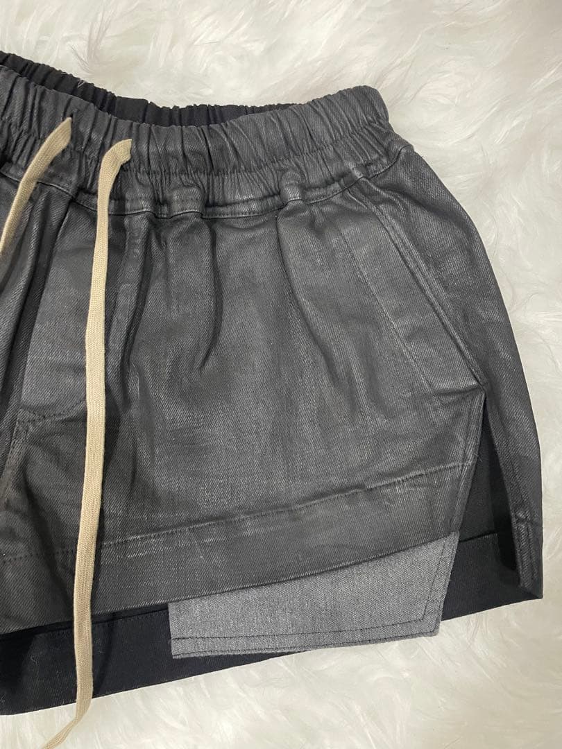 RickOwens レディース　レザー　ドローストリング　ショートパンツ