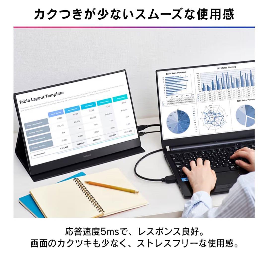 アイリスオーヤマ モバイルモニター 15.6インチ FHD 1080p 軽量