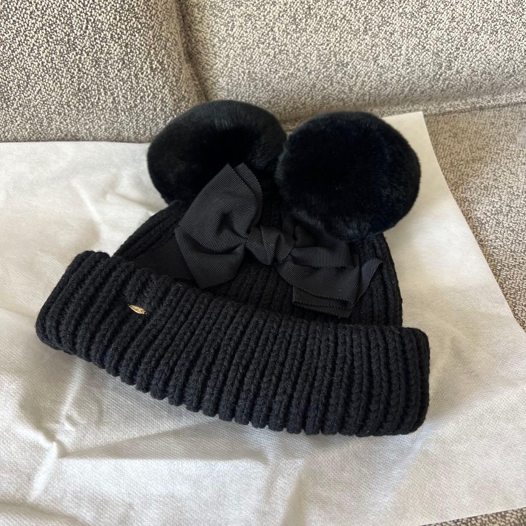 カシラ CA4LA ニット帽 リボン ポンポン